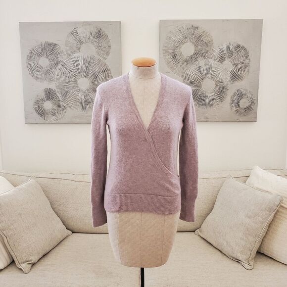 Madewell Coziest Yarn Faux Wrap Pullover Sweater - size Small in Mauve - Picture 5 of 14